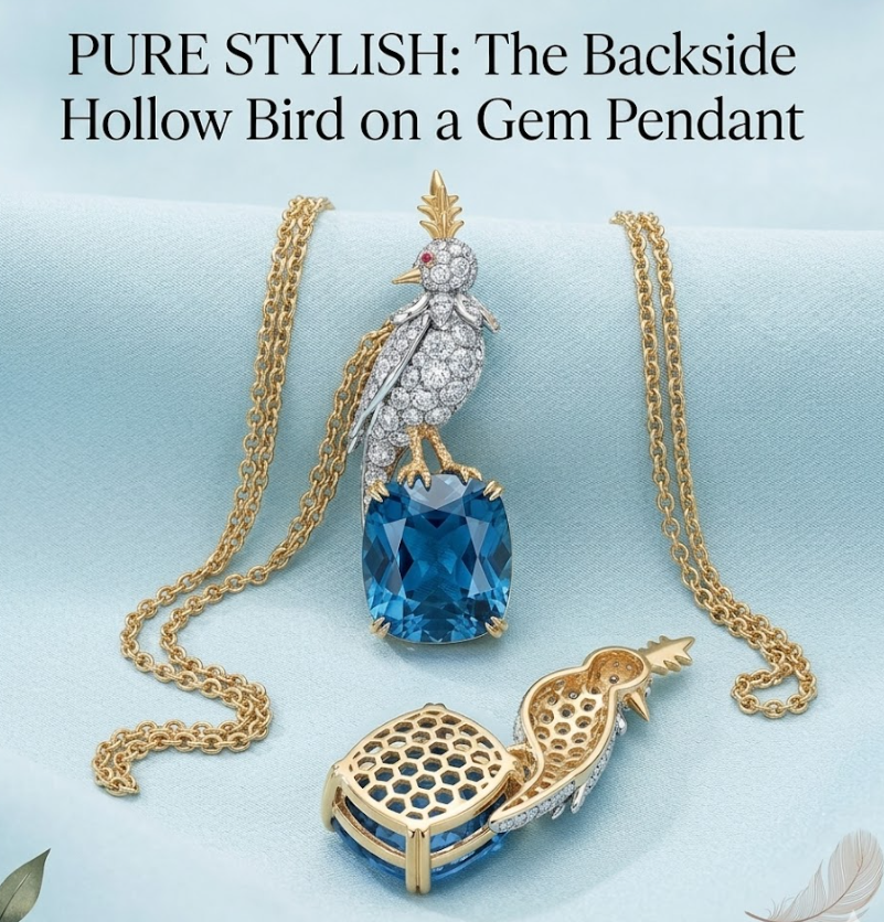 The Pinnacle of High Fashion: Meet Our Lightweight “Bird on a Gem” Pendant