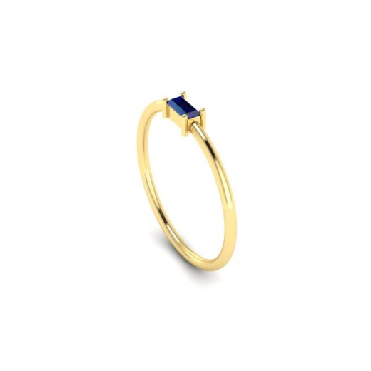 Single Baguette Stone Ring for Male – 925 Silver or 22K Gold