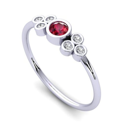 Mozambique Garnet Engagement Zirconia Ring for Girl – 925 Silver or 22K Gold