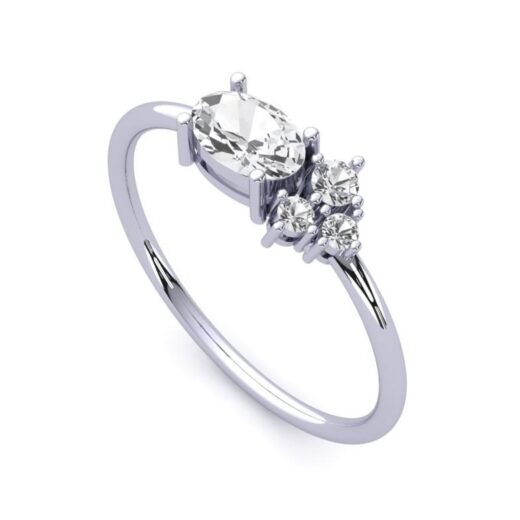 Oval Trilogy Mabelle Zirconia Ring For Girls – 925 Silver or 22K Gold