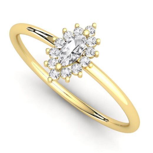 Halo Zirconia Engagement Ring For Ladies – 925 Silver or 22K Gold