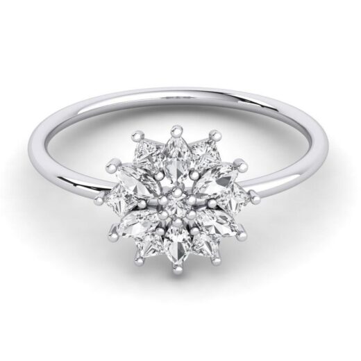 Snowflake Elegant Rhinestone Zirconia Ring For Girls – 925 Silver or 22K Gold
