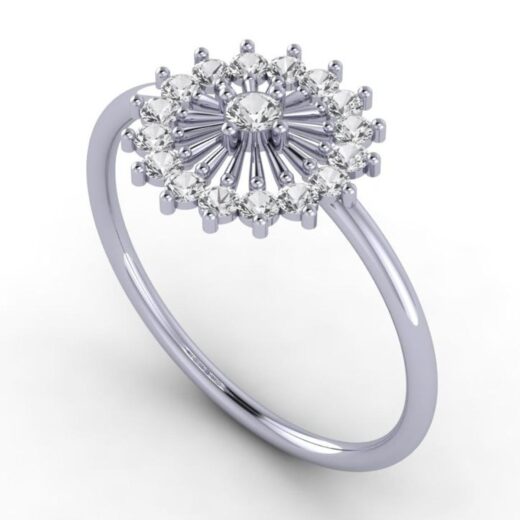 Mandala Style Silver Zirconia Ring For Ladies – 925 Silver or 22K Gold