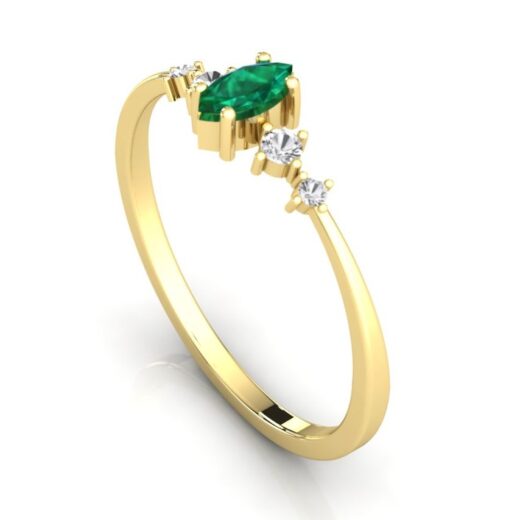 Pear Shaped Marquise Engagement Zirconia Ring For Girls – 925 Silver or 22K Gold