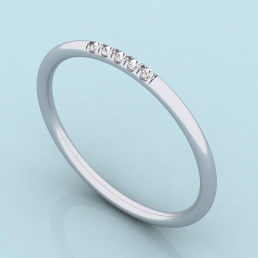 Five Diamonds Simple Zirconia Engagement Ring For Girls – 925 Silver or 22K Gold