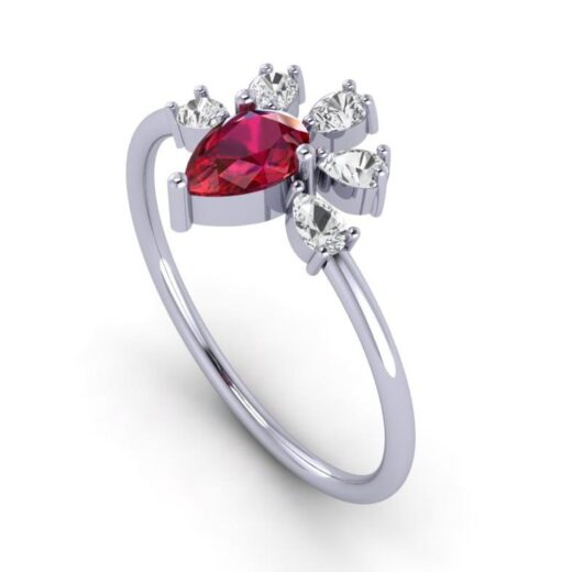 Pear Shaped Solitaire Wedding Zirconia Ring for ladies – 925 Silver or 22K Gold