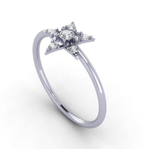 Star Silver Wedding Ring For Ladies – 925 Silver or 22K Gold