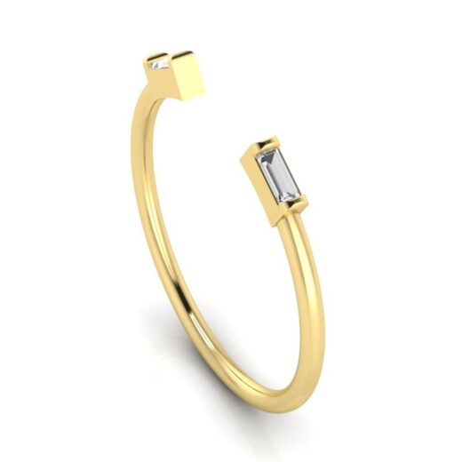 Half Cut Zirconia Wedding Ring For Ladies – 925 Silver or 22K Gold
