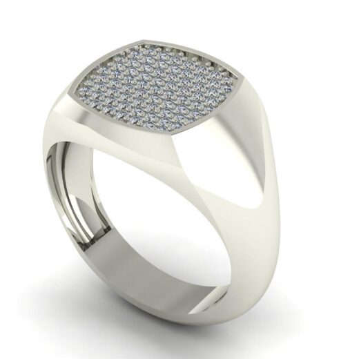 Zirconia Cluster Man Ring for casual use – 925 Silver or 22K Gold
