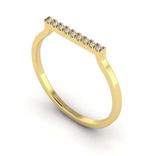 Horizontal Single Row Wedding Zirconia Ring For Ladies – 925 Silver or 22K Gold