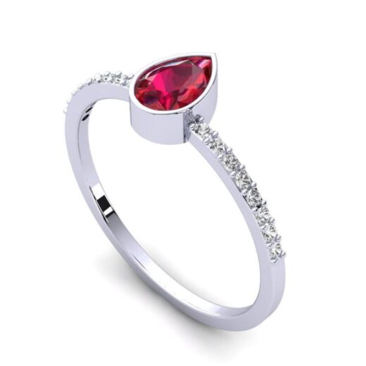Pear Shaped Wedding Zirconia Ring for Ladies – 925 Silver or 22K Gold
