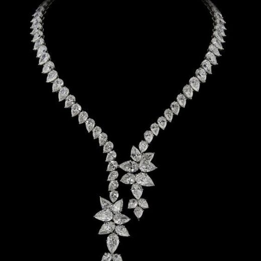 Layered Leaf Zirconia Necklace Set – 925 Silver or 22K Gold