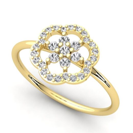 Flower Style Silver Zirconia Ring For Ladies – 925 Silver or 22K Gold
