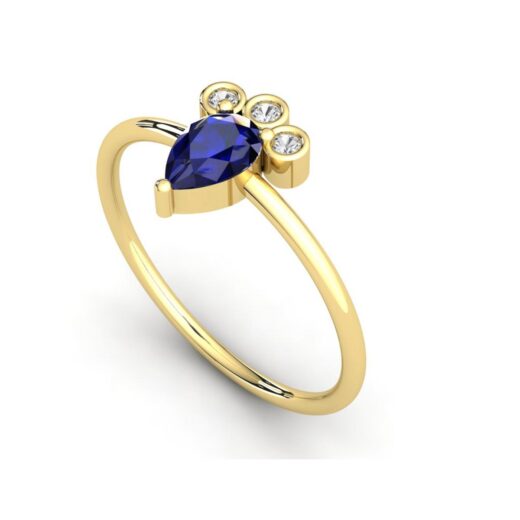 Blue Crystal Zirconia Engagement Ring for Ladies – 925 Silver or 22K Gold