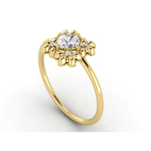 Flower Style Silver Zirconia Ring For Ladies – 925 Silver or 22K Gold