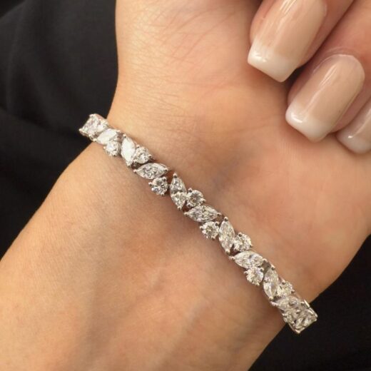 Marquise Zirconia Tennis Bracelet – 925 Silver or 22K Gold