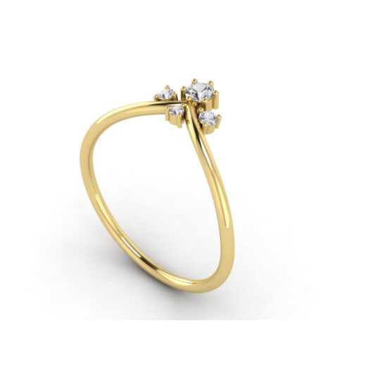 Curve Style Silver Zirconia Ring for Ladies – 925 Silver or 22K Gold
