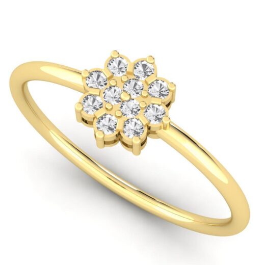 Flower Style Silver Zirconia Ring for Ladies – 925 Silver or 22K Gold
