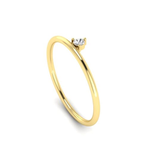 Natural Round Single Zirconia Ring for ladies – 925 Silver or 22K Gold