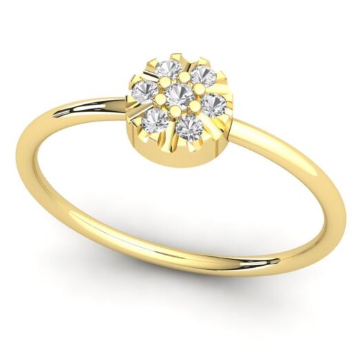 Cluster Round Engagement Ring for Girls – 925 Silver or 22K Gold