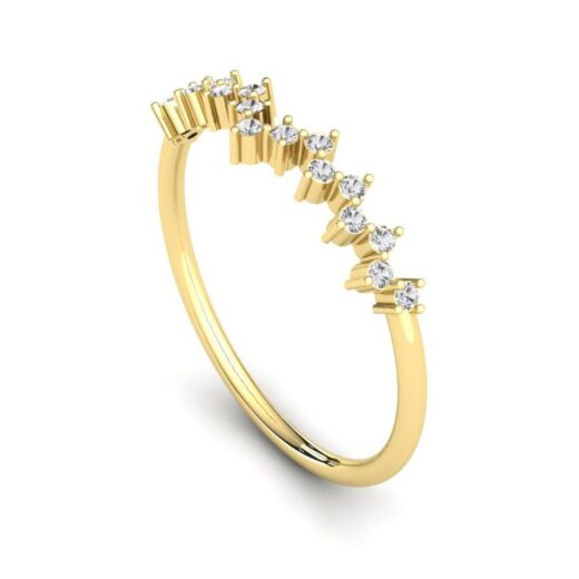 Luxury Small Round Stone Zig Zag Style Zirconia Ring For Girls – 925 Silver or 22K Gold
