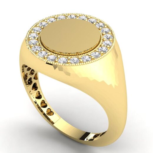 Moon style grill Zirconia silver ring – 925 Silver or 22K Gold