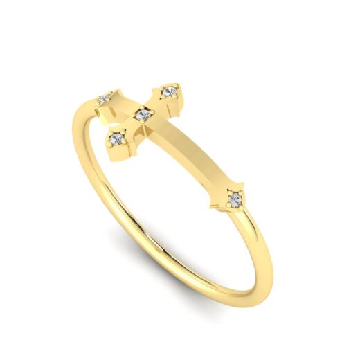 Religious Cross Silver Zirconia Ring For Girls – 925 Silver or 22K Gold