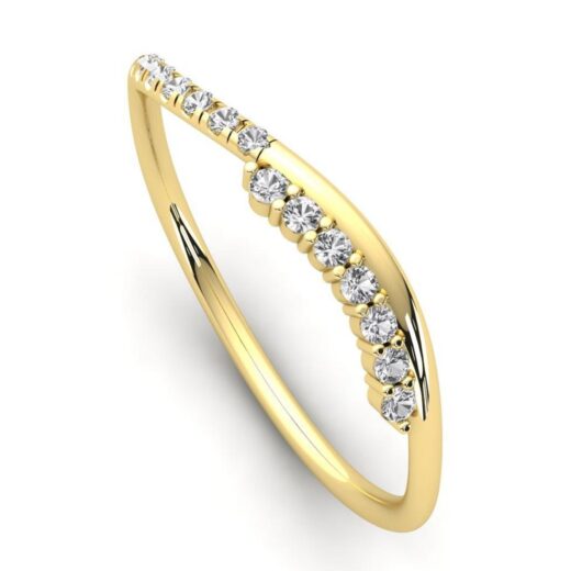 Wave style one sided Ring for GIrls – 925 Silver or 22K Gold