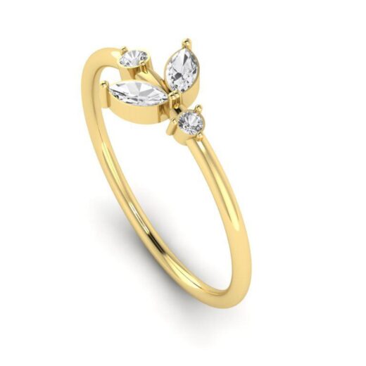 Mini Bird style Zirconia silver ring – 925 Silver or 22K Gold