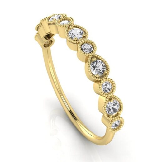 Antiques style Bezel Stackable Zirconia Engagement Ring For Ladies – 925 Silver or 22K Gold