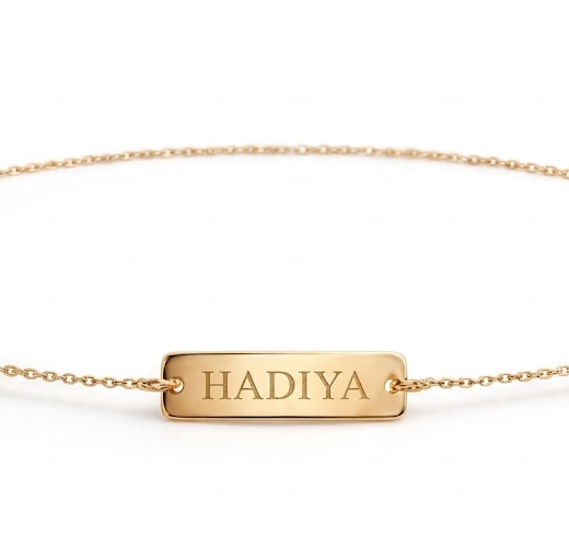 21K Gold Personalised Newborn Baby Name Bracelet