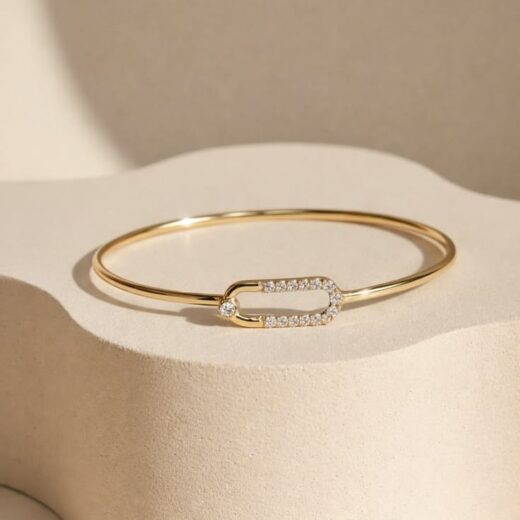 Minimal Zirconia Bar Bracelet – 925 Silver or 22K Gold
