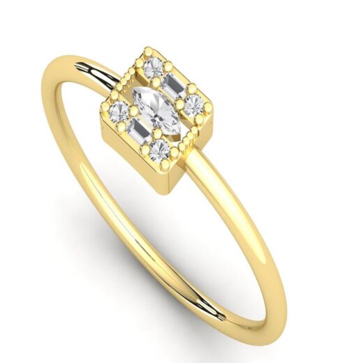 Square Shaped Engagement Zirconia Ring For Girls – 925 Silver or 22K Gold