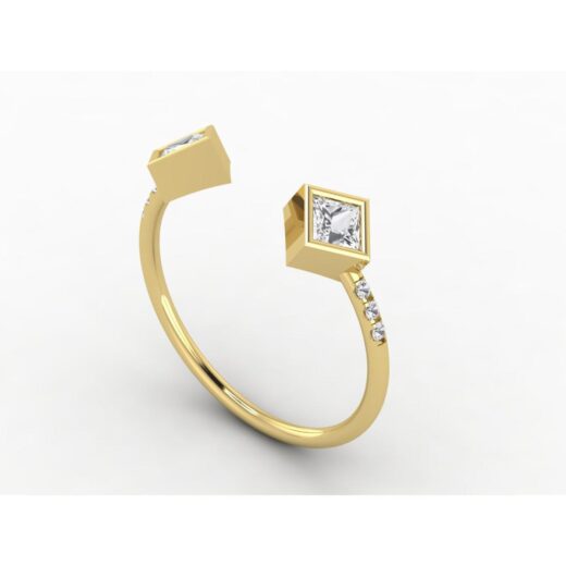 Cut Style Silver Zirconia Ring for Ladies – 925 Silver or 22K Gold