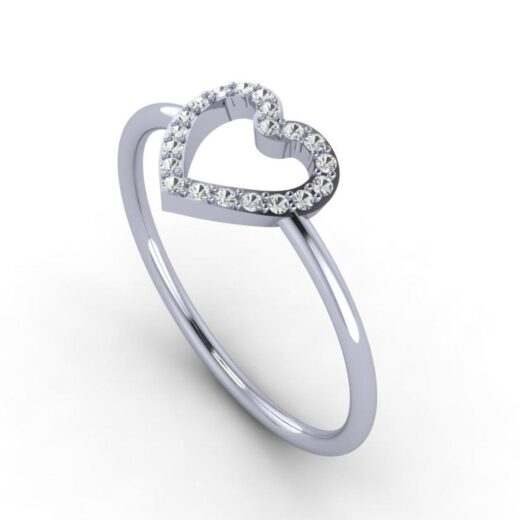 Valentine Heart Silver Zirconia Ring For Girls – 925 Silver or 22K Gold