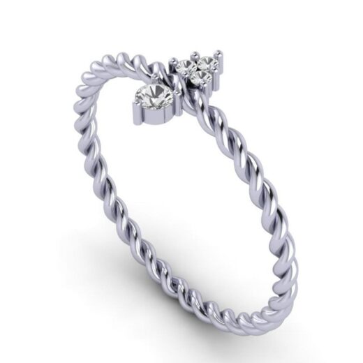 Round Cut 2 Stone Zirconia Ring for Women – 925 Silver or 22K Gold