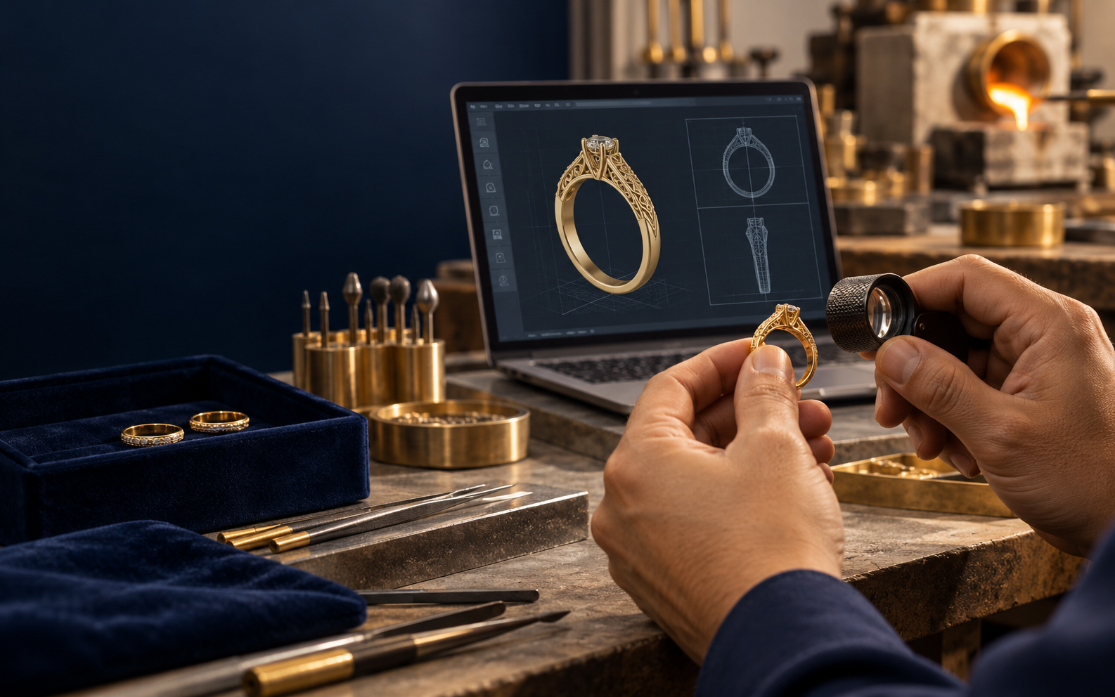 High-tech jewellery CAD and workshop process