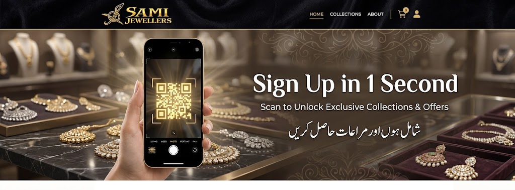 Sign Up in Just 1 Second with QR Code – Shop Faster at Sami Jewellers Sign Up in Just 1 Second with QR Code – Shop Faster at Sami Jewellers