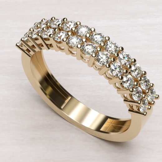 Double Row Pave Cubic Zirconia Eternity Band Ring