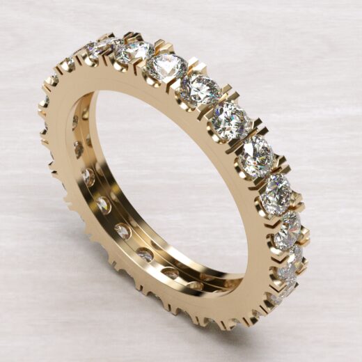 Full Shared-Prong Cubic Zirconia Eternity Band Ring